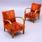 Art Deco Swedish Early Mid-20th Century Honey Color Red Armchairs, Set of 2 2