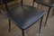 Vintage Black Leather and Beech Metal Structure Chairs, 1970s, Set of 4 3