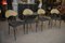 Vintage Black Leather and Beech Metal Structure Chairs, 1970s, Set of 4 4