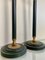 French Green Leather and Brass Table Lamps, 1950s, Set of 2 7