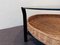 Vintage Dutch Metal Frame Coffee Table with Wicker Basket and Glass Top, Image 2