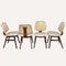 Off White Skai Leather & Teak Dining Chairs, Dutch, Set of 4, Image 9