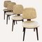 Off White Skai Leather & Teak Dining Chairs, Dutch, Set of 4, Image 5