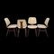 Off White Skai Leather & Teak Dining Chairs, Dutch, Set of 4 10