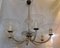 Lámpara de araña Mid-Century grande con cuencos de vidrio soplado, candelabros y seis brazos de vidrio curvado, años 50, Imagen 2