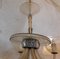 Lámpara de araña Mid-Century grande con cuencos de vidrio soplado, candelabros y seis brazos de vidrio curvado, años 50, Imagen 3