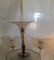 Lámpara de araña Mid-Century grande con cuencos de vidrio soplado, candelabros y seis brazos de vidrio curvado, años 50, Imagen 5