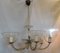 Lámpara de araña Mid-Century grande con cuencos de vidrio soplado, candelabros y seis brazos de vidrio curvado, años 50, Imagen 1