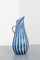Vaso vintage in vetro di Murano giallo e blu di Paolo Venini, anni '50, Immagine 4
