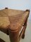 Sgabello rustico in legno e paglia, Italia, Immagine 4