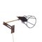 Mid-Century Teak & Brass Swing Arm Wall Lamp 7