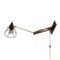 Mid-Century Teak & Brass Swing Arm Wall Lamp 11