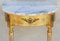 Consola y espejo Louis XVI Revival de madera dorada y mármol, años 50. Juego de 2, Imagen 4