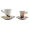 Mythos Coffee and Mocha Cups with Saucers by Paul Wunderlich for Rosenthal, Set of 4 1
