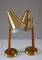 Mid-Century Scandinavian Table Lamp in Brass & Oak from Falkenbergs 5