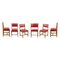 Chaises Rouges, 1970s, Set de 6 1