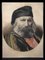 Porträt von Giuseppe Garibaldi, Original Lithographie, frühes 20. Jh 1