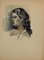 Mino Maccari, Portrait of Woman, Original Drawing, Mid-20th Century 1