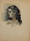 Mino Maccari, Portrait of Woman, Original Zeichnung, Mitte des 20. Jahrhunderts 1