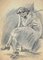 Mino Maccari, Portraits of Woman, Original Drawing, Mid-20th Century 2