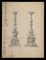 Estudio para candelabro, aguafuerte original, principios del siglo XX, Imagen 1