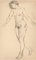 Figura femenina desnuda de perfil, dibujo original, principios del siglo XX, Imagen 1