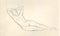 Desnudo femenino tumbado, dibujo original, principios del siglo XX, Imagen 1