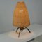 Mid-Century Rattan & Bronzed Brass Table Lamp, Austria, 1950s, Image 12