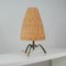 Mid-Century Rattan & Bronzed Brass Table Lamp, Austria, 1950s, Image 5