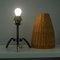 Mid-Century Rattan & Bronzed Brass Table Lamp, Austria, 1950s, Image 14