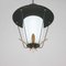 Lanterna Mid-Century bianca e nera con dettagli in ottone, Francia, anni '50, Immagine 8
