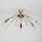 Mid-Century Multi Color & Brass Sputnik Flush Mount, Germany, 1950s 17