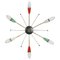 Mid-Century Multi Color & Brass Sputnik Flush Mount, Germany, 1950s, Image 1