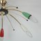 Mid-Century Multi Color & Brass Sputnik Flush Mount, Germany, 1950s 11