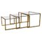 Mid-Century Italian Brass & Glass Stackable Tray Tables, 1950s, Set of 3, Image 1
