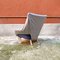 Italienische postmoderne Sessel aus Holz & grau-blauem Stoff, 1980er, 2er Set 9