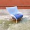 Fauteuils Post-Modernes en Bois et Tissu Gris-Bleu, Italie, 1980s, Set de 2 6