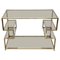 Mid-Century Italian Gold Brass and Glass Console Table, 1970s, Image 1
