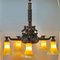 Large Art Deco Cast Bronze Chandelier 13