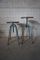 French Vintage Industrial Adjustable Stools, 1950s, Set of 2 1