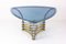 Triangular Dining Table with Blue Shaded Glass, 1970s, Image 5