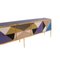 Italienisches Mid-Century Sideboard aus Farbglas & Messing 5
