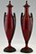 Art Deco Vases in Red Ceramic and Bronze by Paul Milet for Sèvres, Set of 2 5