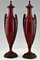 Art Deco Vases in Red Ceramic and Bronze by Paul Milet for Sèvres, Set of 2, Image 5
