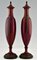 Art Deco Vases in Red Ceramic and Bronze by Paul Milet for Sèvres, Set of 2 2