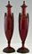 Art Deco Vases in Red Ceramic and Bronze by Paul Milet for Sèvres, Set of 2 3