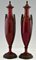 Art Deco Vases in Red Ceramic and Bronze by Paul Milet for Sèvres, Set of 2, Image 3