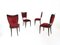 Vintage Crimson Velvet & Wood Chairs by Paolo Buffa, Italy, Set of 4 3