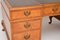 Antique Burr Walnut Leather Top Pedestal Desk 5