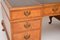 Antique Burr Walnut Leather Top Pedestal Desk, Image 5